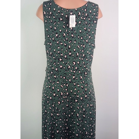 Torrid Midi Studio Knit Hi-Low Dress Womens Green‎ Leopard Tie Front Size 3X New - Picture 4 of 10